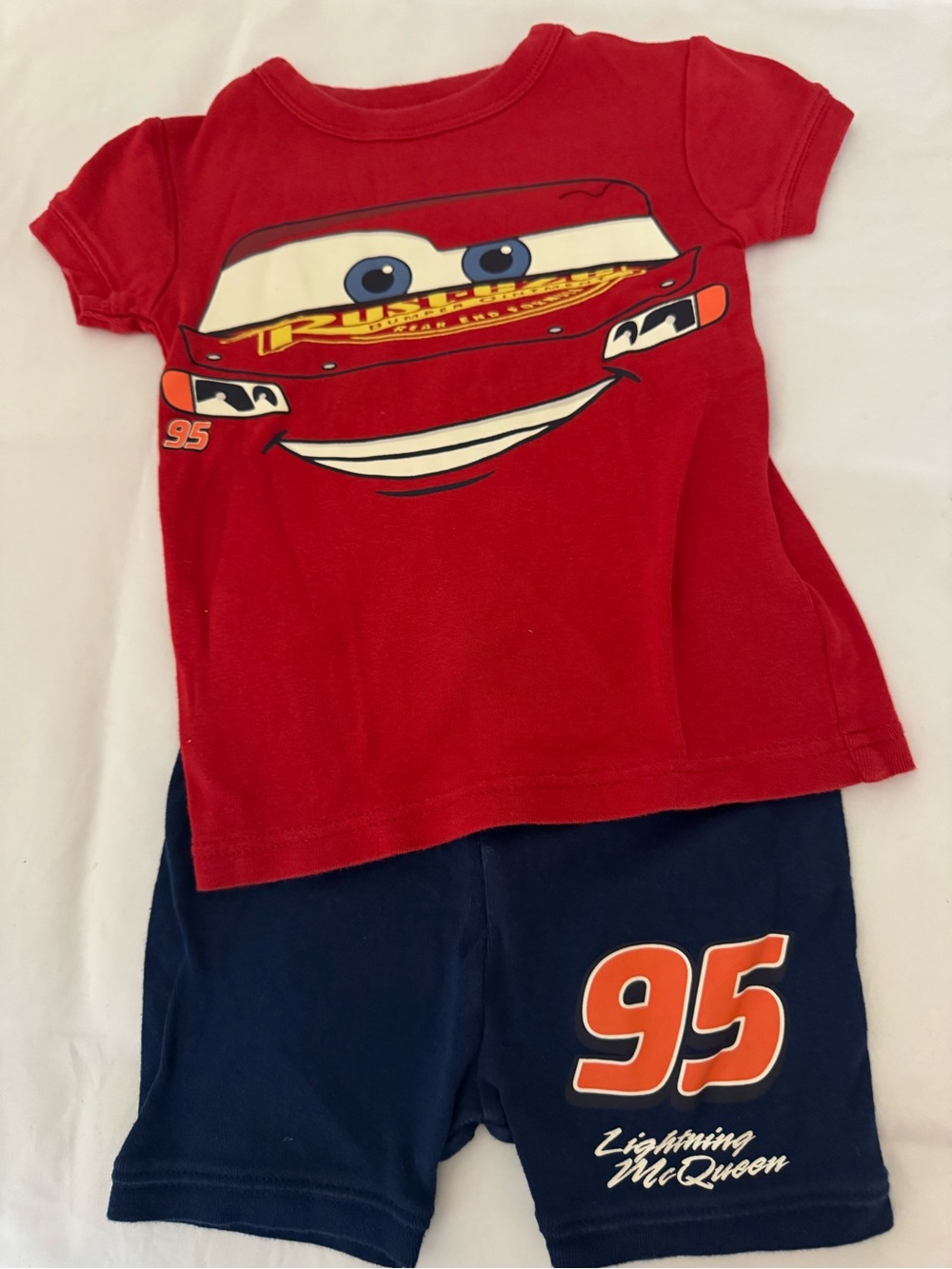 Carter's Red Lightning McQueen Graphic Tee with Navy Shorts